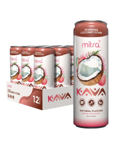 Bebida Espumosa de Kava Mitra9 con Coco y Lichi 355 ml - 12 Unidades