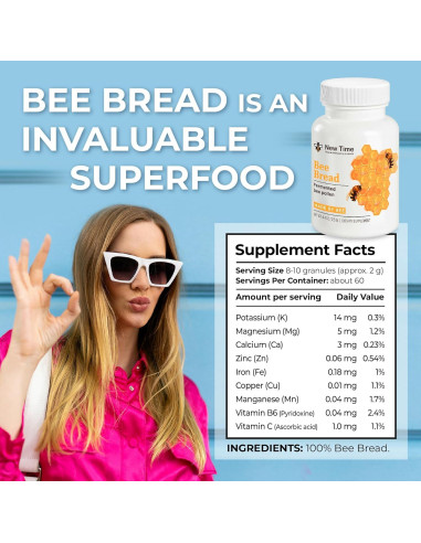 Pan de Abeja Orgánico New Time 125g - Superalimento Natural