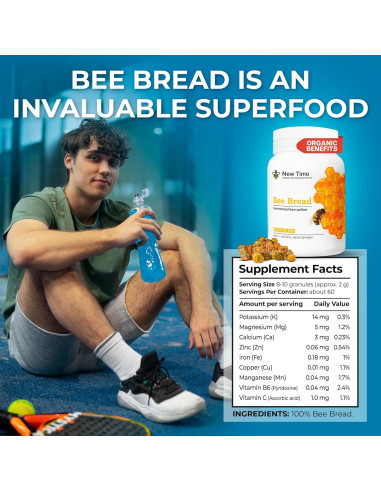 Pan de Abeja Orgánico New Time 125g - Superalimento Natural