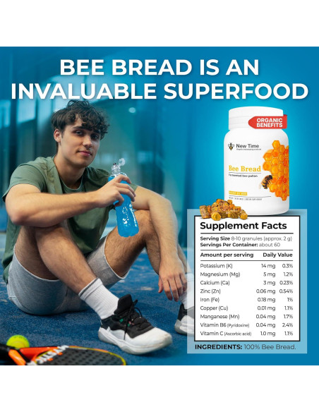 Pan de Abeja Orgánico New Time 125g - Superalimento Natural