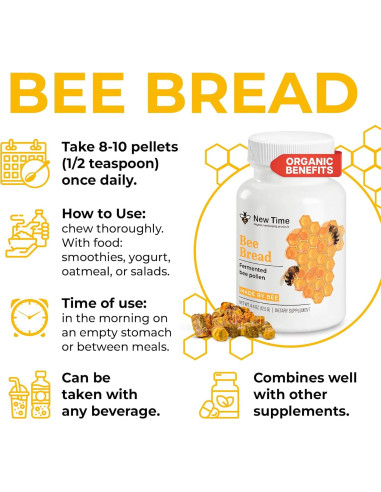 Pan de Abeja Orgánico New Time 125g - Superalimento Natural