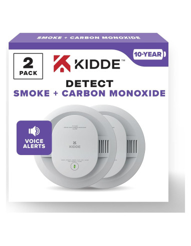 Detector de Humo y Monóxido Kidde 30CUD10-V, Batería 10 Años, Paquete de 2