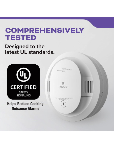 Detector de Humo y Monóxido Kidde 30CUD10-V, Batería 10 Años, Paquete de 2