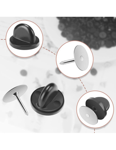 Respaldo de Pin de Goma JANYUN 40 Piezas 11mm Clutch Mariposa