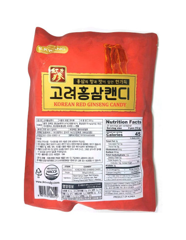 Dulce de Ginseng Rojo Coreano Ilkwang 300g Envuelto Individualmente