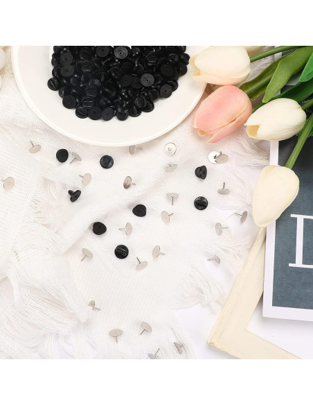 Respaldo de Pin de Goma JANYUN 40 Piezas 11mm Clutch Mariposa