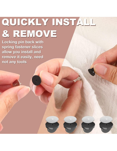 Respaldo de Pin de Goma JANYUN 40 Piezas 11mm Clutch Mariposa