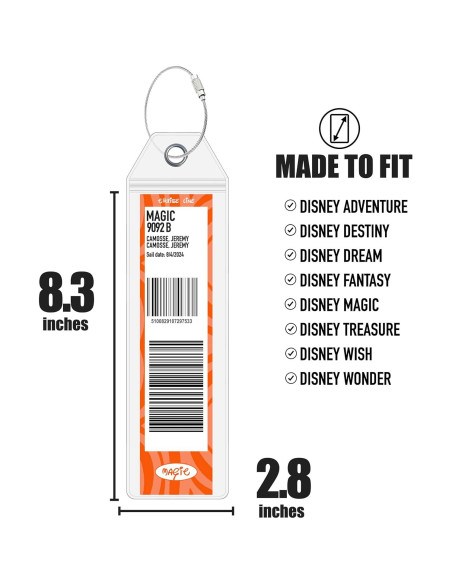 Etiquetas de Equipaje para Crucero Disney Cruise On - Paquete de 4 Etiquetas de Equipaje para Crucero Disney Cruise On - Paquete de 4
