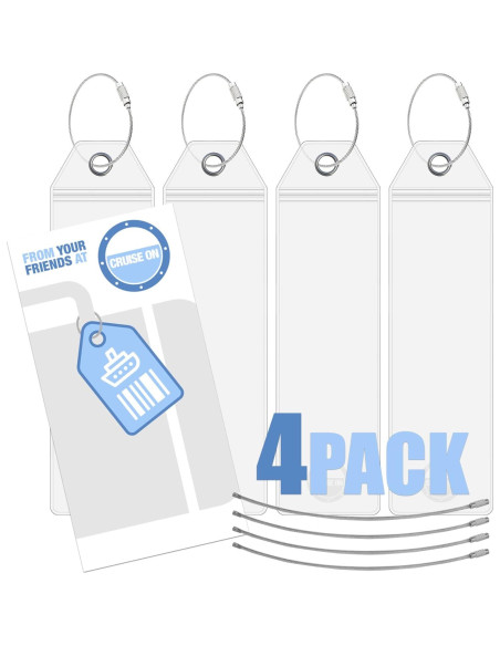 Etiquetas de Equipaje para Crucero Disney Cruise On - Paquete de 4 Etiquetas de Equipaje para Crucero Disney Cruise On - Paquete de 4