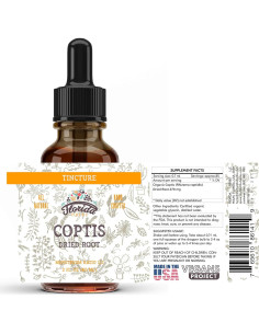 Tintura Orgánica de Coptis Florida Herbs 56.7 ml - Sin OGM, Sin Gluten 2