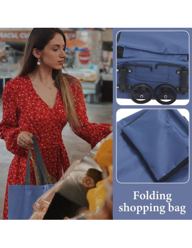 Carrito de Compras Plegable BUGUUYO Azul Oscuro 0.43 kg