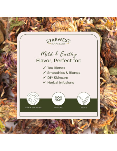 Flores de Trébol Rojo Orgánico Starwest Botanicals 0.45 kg