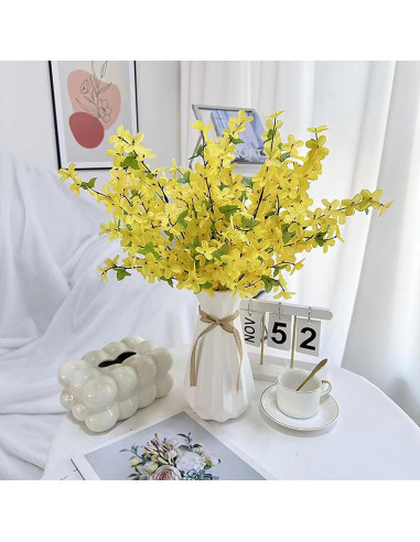 Ramos Artificiales de Flor Forsythia Ferial - 6 Piezas Amarillo 66cm