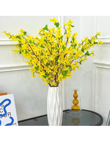Ramos Artificiales de Flor Forsythia Ferial - 6 Piezas Amarillo 66cm