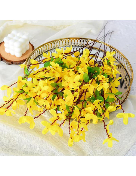 Ramos Artificiales de Flor Forsythia Ferial - 6 Piezas Amarillo 66cm