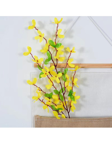 Ramos Artificiales de Flor Forsythia Ferial - 6 Piezas Amarillo 66cm