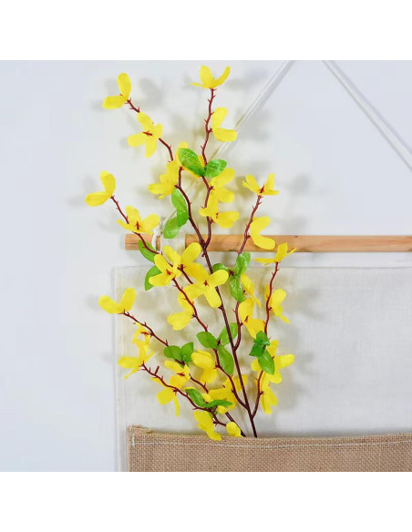 Ramos Artificiales de Flor Forsythia Ferial - 6 Piezas Amarillo 66cm