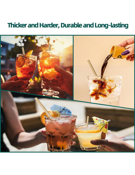 300 Pajitas Desechables de Papel WEEBLUEWO 20 cm Biodegradables