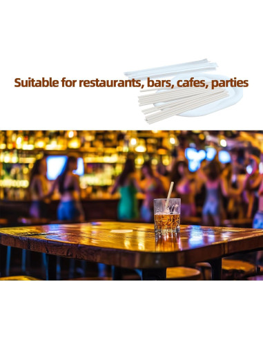 300 Pajitas Desechables de Papel WEEBLUEWO 20 cm Biodegradables