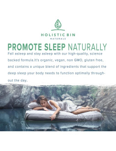 Ayuda para Dormir Natural Holistic Bin - L-Teanina y Magnesio 2
