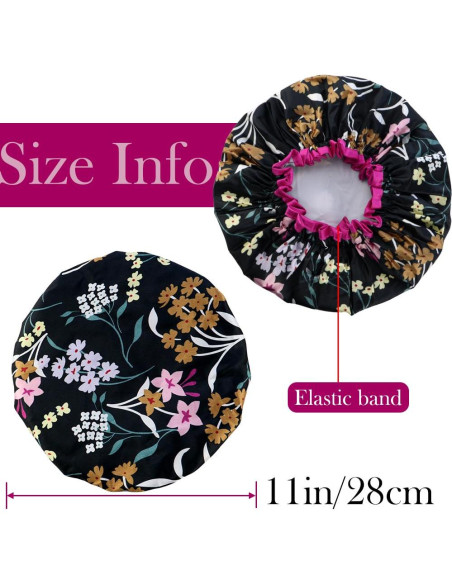 4 Gorros de Ducha Reutilizables Impermeables HuiYouHui