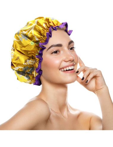 4 Gorros de Ducha Reutilizables Impermeables HuiYouHui