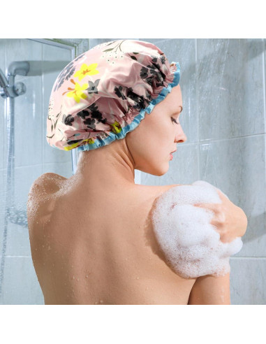 4 Gorros de Ducha Reutilizables Impermeables HuiYouHui