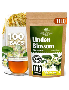 100 Bolsas de Té de Tilo Seco OVVA - 1.5g cada una