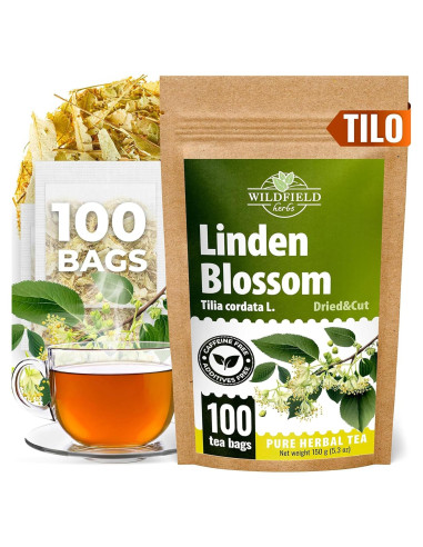 100 Bolsas de Té de Tilo Seco OVVA - 1.5g cada una