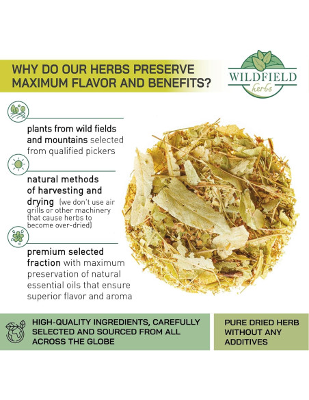 100 Bolsas de Té de Tilo Seco OVVA - 1.5g cada una