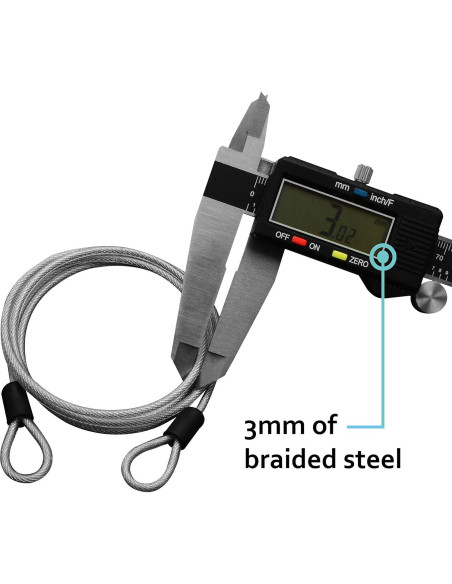 Cable de seguridad trenzado Lumintrail 4 pies 3 mm vinilo