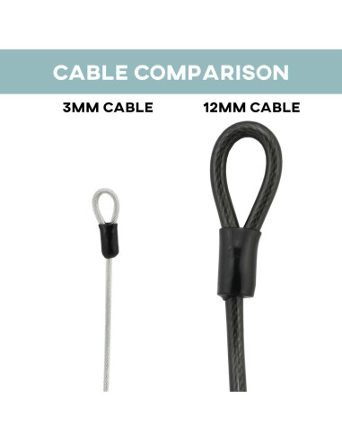 Cable de seguridad trenzado Lumintrail 4 pies 3 mm vinilo