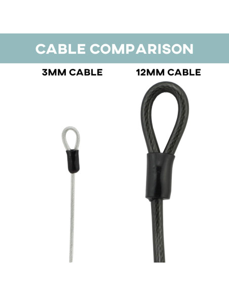 Cable de seguridad trenzado Lumintrail 4 pies 3 mm vinilo