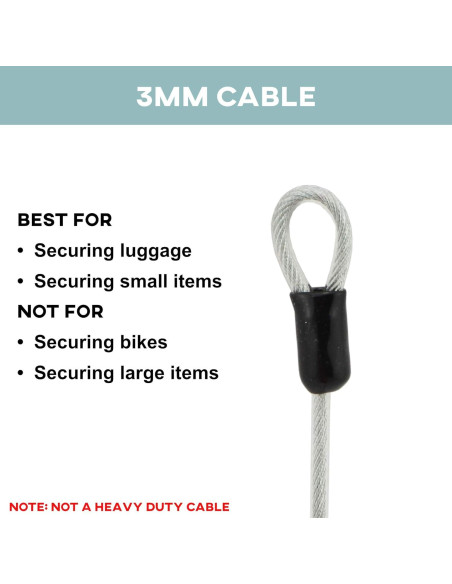 Cable de seguridad trenzado Lumintrail 4 pies 3 mm vinilo