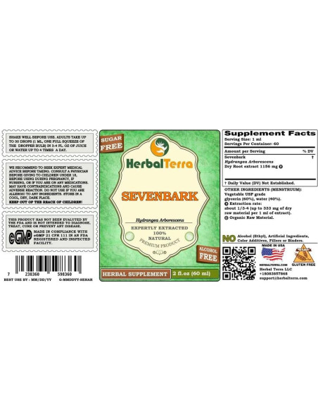 Extracto Líquido de Sevenbark Sin Alcohol 60 ml - Herbal Terra