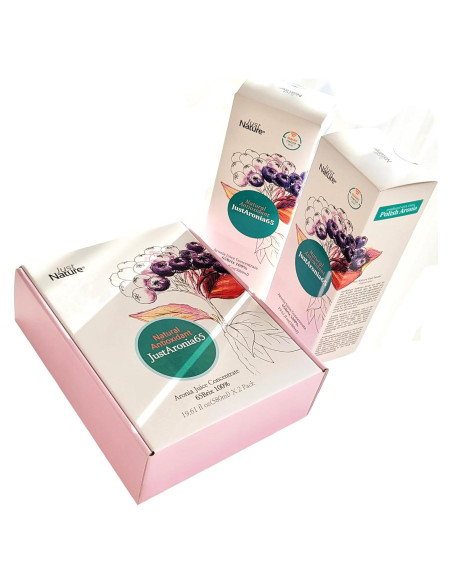 Concentrado de Jugo de Aronia JustNature 580 ml (2 Pack) - 100% Natural