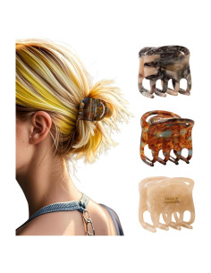 3 Clips de Garra para Cabello FRDTLUTHW - Acetato Antideslizantes