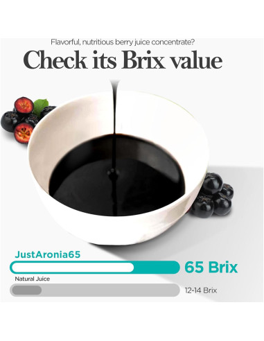 Concentrado de Jugo de Aronia JustNature 580 ml (2 Pack) - 100% Natural