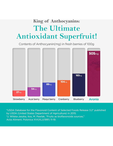 Concentrado de Jugo de Aronia JustNature 580 ml (2 Pack) - 100% Natural