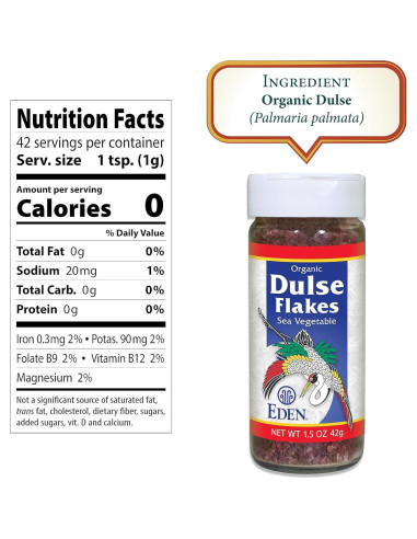 Copos de Dulse Orgánico Eden 42 g - Vegetal Marino Seco