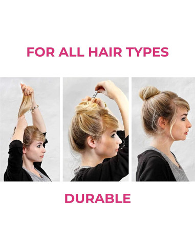 Pasadores Espirales para Cabello HAWWWY Marrón - Pack de 4