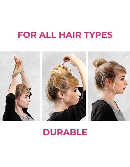 Pasadores Espirales para Cabello HAWWWY Marrón - Pack de 4