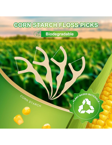 200 Palillos de Hilo Dental Biodegradables Lakeyface Menta 200 Palillos de Hilo Dental Biodegradables Lakeyface Menta