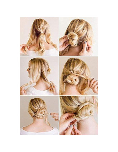 Pasadores Espirales para Cabello HAWWWY Marrón - Pack de 4