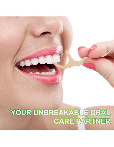 200 Palillos de Hilo Dental Biodegradables Lakeyface Menta