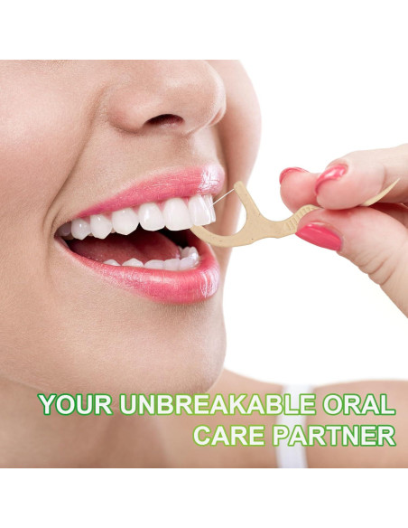 200 Palillos de Hilo Dental Biodegradables Lakeyface Menta 200 Palillos de Hilo Dental Biodegradables Lakeyface Menta