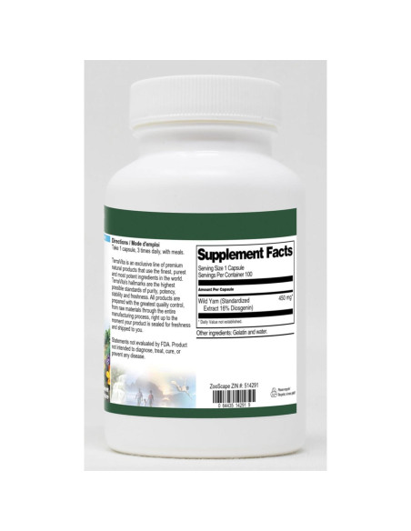 Extracto de raíz de ñame salvaje TerraVita 450 mg 100 cápsulas