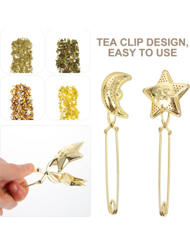 Colador de Té Dorado NUOBESTY 2 Piezas Acero Inoxidable