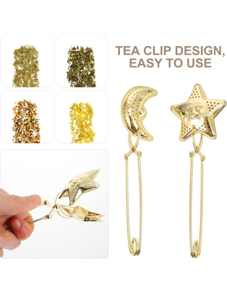 Colador de Té Dorado NUOBESTY 2 Piezas Acero Inoxidable