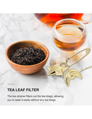 Colador de Té Dorado NUOBESTY 2 Piezas Acero Inoxidable